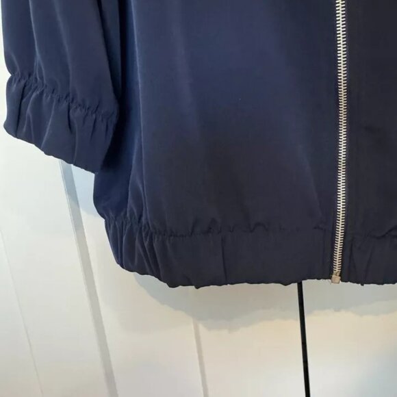 Silver Threads Navy Blue Jacket Size XL Vintage 90s Silver Stars Zip Retro - Picture 7 of 8